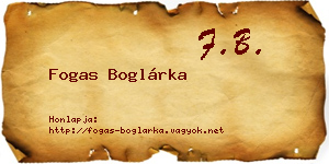 Fogas Boglárka névjegykártya