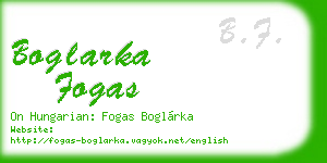 boglarka fogas business card
