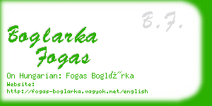 boglarka fogas business card